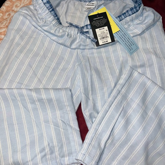Target Girls Blue & White Striped Pajama Pants - Picture 3 of 3